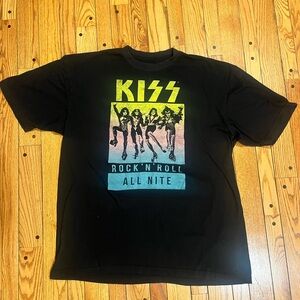 KISS Rock N Roll All Nite Oversized Band Tee Black 3XLT